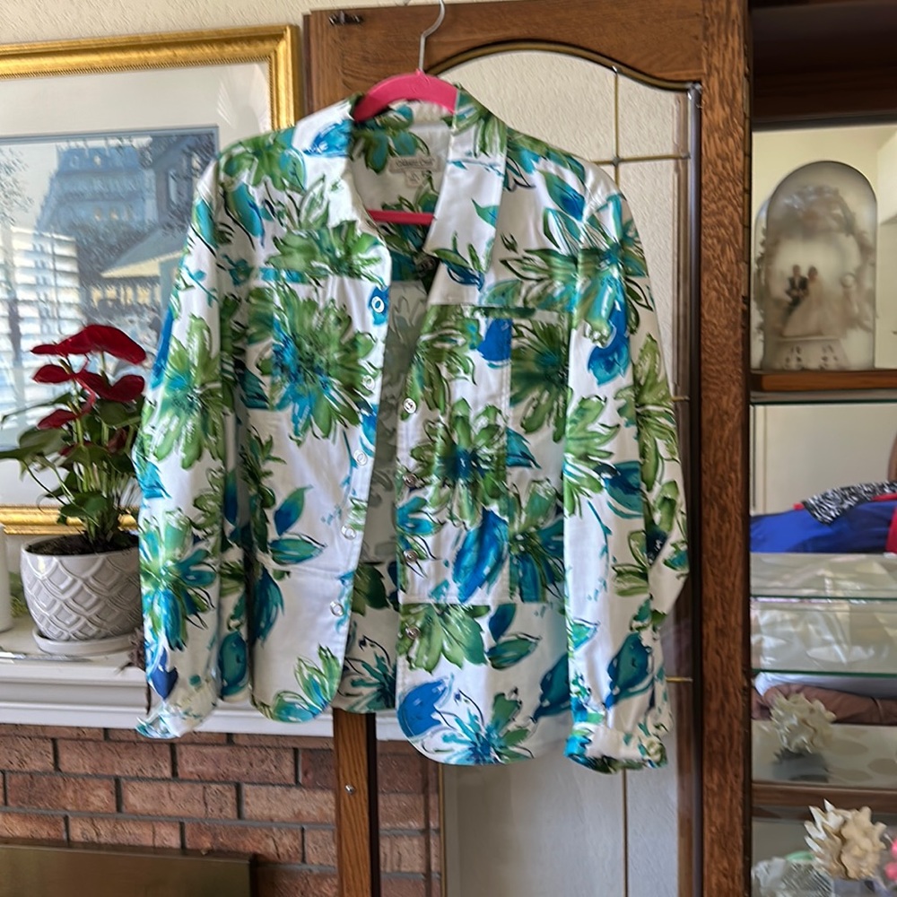 Floral print blazer